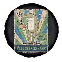 Vintage Frog Drinking Coffee Sarcastic Meme Spare Tire Cover Wish I Lacked Critical Thinking Skills You All Seem So Happy