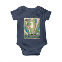 Vintage Frog Drinking Coffee Sarcastic Meme Baby Onesie Wish I Lacked Critical Thinking Skills You All Seem So Happy
