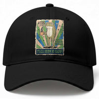Vintage Frog Drinking Coffee Sarcastic Meme Baseball Cap Wish I Lacked Critical Thinking Skills You All Seem So Happy