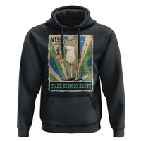 Vintage Frog Drinking Coffee Sarcastic Meme Hoodie Wish I Lacked Critical Thinking Skills You All Seem So Happy