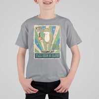 Vintage Frog Drinking Coffee Sarcastic Meme T Shirt For Kid Wish I Lacked Critical Thinking Skills You All Seem So Happy