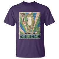 Vintage Frog Drinking Coffee Sarcastic Meme T Shirt Wish I Lacked Critical Thinking Skills You All Seem So Happy