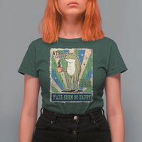 Vintage Frog Drinking Coffee Sarcastic Meme T Shirt For Women Wish I Lacked Critical Thinking Skills You All Seem So Happy