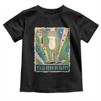 Vintage Frog Drinking Coffee Sarcastic Meme Toddler T Shirt Wish I Lacked Critical Thinking Skills You All Seem So Happy