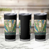 Vintage Frog Drinking Coffee Sarcastic Meme Tumbler Cup Wish I Lacked Critical Thinking Skills You All Seem So Happy