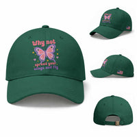Retro Y2K Groovy Pink Butterfly Inspirational Baseball Cap Why Not Spread Your Wings And Fly Female Empowerment