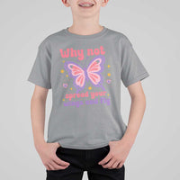 Retro Y2K Groovy Pink Butterfly Inspirational T Shirt For Kid Why Not Spread Your Wings And Fly Female Empowerment