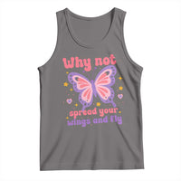 Retro Y2K Groovy Pink Butterfly Inspirational Tank Top Why Not Spread Your Wings And Fly Female Empowerment