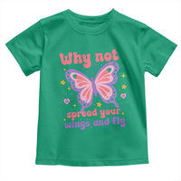 Retro Y2K Groovy Pink Butterfly Inspirational Toddler T Shirt Why Not Spread Your Wings And Fly Female Empowerment