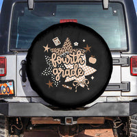 Fourth Grade Leopard Checkered Star Coquette Spare Tire Cover Cute 4th Grade Girl Back to School Gift