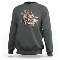Fourth Grade Leopard Checkered Star Coquette Sweatshirt Cute 4th Grade Girl Back to School Gift