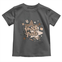 Fourth Grade Leopard Checkered Star Coquette Toddler T Shirt Cute 4th Grade Girl Back to School Gift