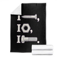 Funny Handyman Mechanic Adult Humor Throw Blanket I Screw I Nut I Bolt Rebus Hardware Innuendo Offensive Joke