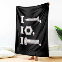 Funny Handyman Mechanic Adult Humor Throw Blanket I Screw I Nut I Bolt Rebus Hardware Innuendo Offensive Joke