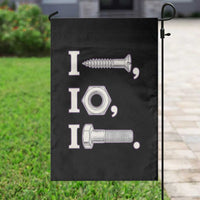 Funny Handyman Mechanic Adult Humor Garden Flag I Screw I Nut I Bolt Rebus Hardware Innuendo Offensive Joke