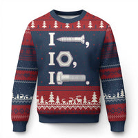 Funny Handyman Mechanic Adult Humor Ugly Christmas Sweater I Screw I Nut I Bolt Rebus Hardware Innuendo Offensive Joke