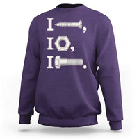 Funny Handyman Mechanic Adult Humor Sweatshirt I Screw I Nut I Bolt Rebus Hardware Innuendo Offensive Joke
