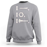 Funny Handyman Mechanic Adult Humor Sweatshirt I Screw I Nut I Bolt Rebus Hardware Innuendo Offensive Joke