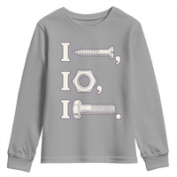 Funny Handyman Mechanic Adult Humor Youth Sweatshirt I Screw I Nut I Bolt Rebus Hardware Innuendo Offensive Joke