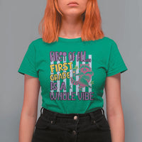 Cute Raccoon 1st Grade Student Teacher Preppy Style T Shirt For Women First of All First Grade Is A Whole Vibe Back To School