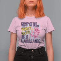 Cute Raccoon 1st Grade Student Teacher Preppy Style T Shirt For Women First of All First Grade Is A Whole Vibe Back To School