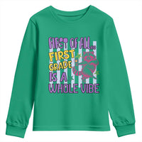 Cute Raccoon 1st Grade Student Teacher Preppy Style Youth Sweatshirt First of All First Grade Is A Whole Vibe Back To School