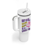 Cute Raccoon 2nd Grade Student Teacher Preppy Style Tumbler With Handle First of All Second Grade Is A Whole Vibe Back To School