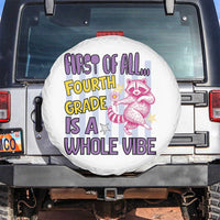 Cute Raccoon 4th Grade Student Teacher Preppy Style Spare Tire Cover First of All Fourth Grade Is A Whole Vibe Back To School