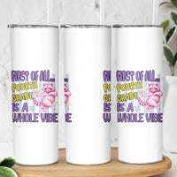Cute Raccoon 4th Grade Student Teacher Preppy Style Skinny Tumbler First of All Fourth Grade Is A Whole Vibe Back To School