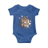 First Grade Leopard Checkered Star Coquette Baby Onesie Cute 1st Grade Girl Back to School Gift