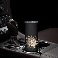 First Grade Leopard Checkered Star Coquette Skinny Tumbler Cute 1st Grade Girl Back to School Gift
