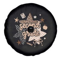 Second Grade Leopard Checkered Star Coquette Spare Tire Cover Cute 2nd Grade Girl Back to School Gift