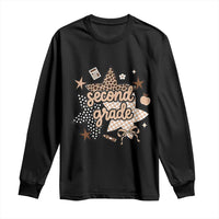 Second Grade Leopard Checkered Star Coquette Long Sleeve Shirt Cute 2nd Grade Girl Back to School Gift