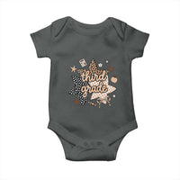 Third Grade Leopard Checkered Star Coquette Baby Onesie Cute 3rd Grade Girl Back to School Gift