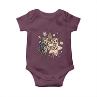 Third Grade Leopard Checkered Star Coquette Baby Onesie Cute 3rd Grade Girl Back to School Gift