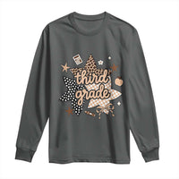 Third Grade Leopard Checkered Star Coquette Long Sleeve Shirt Cute 3rd Grade Girl Back to School Gift