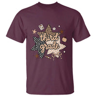 Third Grade Leopard Checkered Star Coquette T Shirt Cute 3rd Grade Girl Back to School Gift