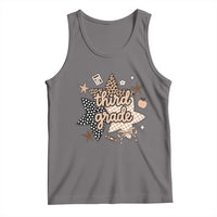 Third Grade Leopard Checkered Star Coquette Tank Top Cute 3rd Grade Girl Back to School Gift