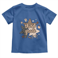 Third Grade Leopard Checkered Star Coquette Toddler T Shirt Cute 3rd Grade Girl Back to School Gift