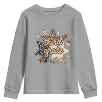 Third Grade Leopard Checkered Star Coquette Youth Sweatshirt Cute 3rd Grade Girl Back to School Gift
