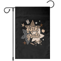 Fifth Grade Leopard Checkered Star Coquette Garden Flag Cute 5th Grade Girl Back to School Gift