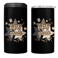 Fifth Grade Leopard Checkered Star Coquette 4 in 1 Can Cooler Tumbler Cute 5th Grade Girl Back to School Gift