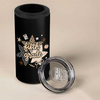 Fifth Grade Leopard Checkered Star Coquette 4 in 1 Can Cooler Tumbler Cute 5th Grade Girl Back to School Gift