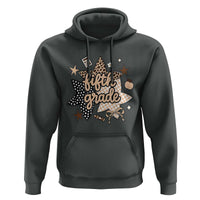 Fifth Grade Leopard Checkered Star Coquette Hoodie Cute 5th Grade Girl Back to School Gift