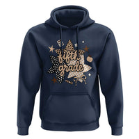Fifth Grade Leopard Checkered Star Coquette Hoodie Cute 5th Grade Girl Back to School Gift