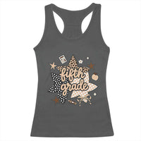 Fifth Grade Leopard Checkered Star Coquette Racerback Tank Top Cute 5th Grade Girl Back to School Gift
