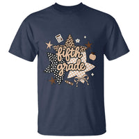 Fifth Grade Leopard Checkered Star Coquette T Shirt Cute 5th Grade Girl Back to School Gift