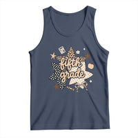 Fifth Grade Leopard Checkered Star Coquette Tank Top Cute 5th Grade Girl Back to School Gift