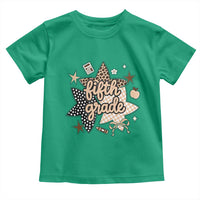 Fifth Grade Leopard Checkered Star Coquette Toddler T Shirt Cute 5th Grade Girl Back to School Gift