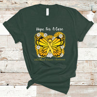 Childhood Cancer Awareness T Shirt Hope For A Cure Butterfly Flower - Wonder Print Shop